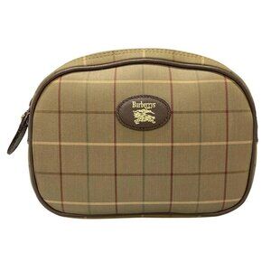 Burberry's Khaki Brown Multi Jacquard Leather Pouch